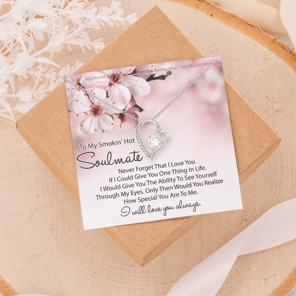 To My Smokin Hot Soulmate Necklace, Birthday Necklace For Wife, Anniversary Gift 2 Forever Love Necklace