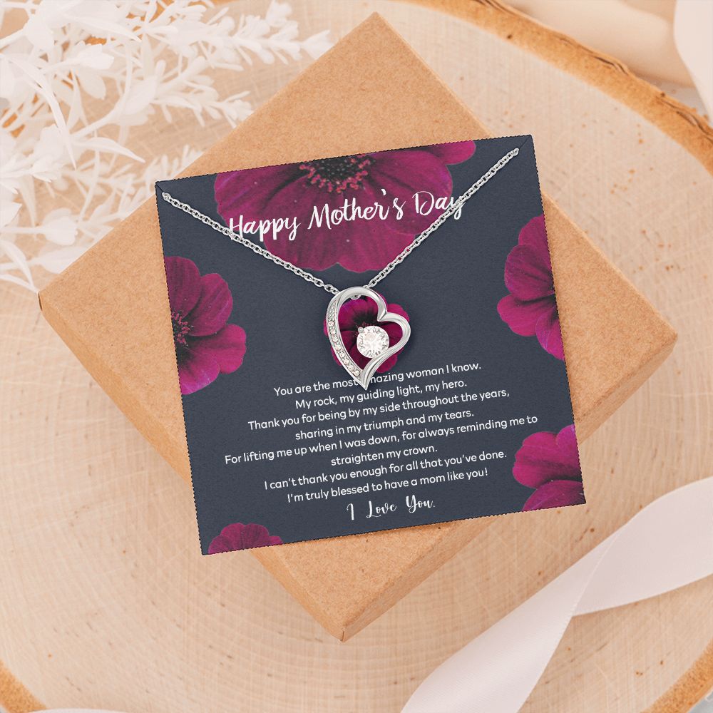 Mom Necklace Gifts for Mom from Daughter to Mom Gifts for Mothers Day from Daughter, To My Mom Necklace from Daughter to Mom Birthday Gifts Necklace with Message Card and Gift Box2235 Forever Love Necklace