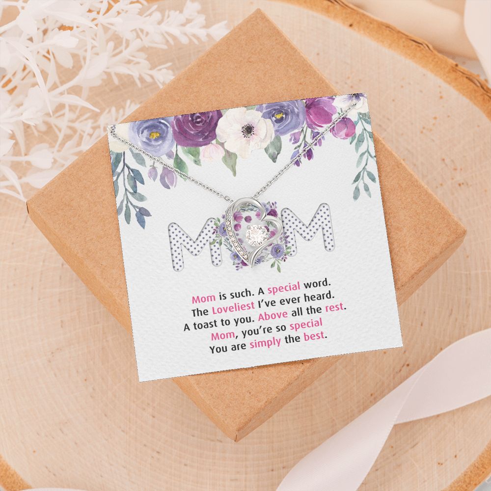 To My Mom Necklace Pendant Gift From Daughter Or Son Happy Mother's Day Gift For Mom Birthday, Anniversary Mom Is Such A Special Forever Love Necklace
