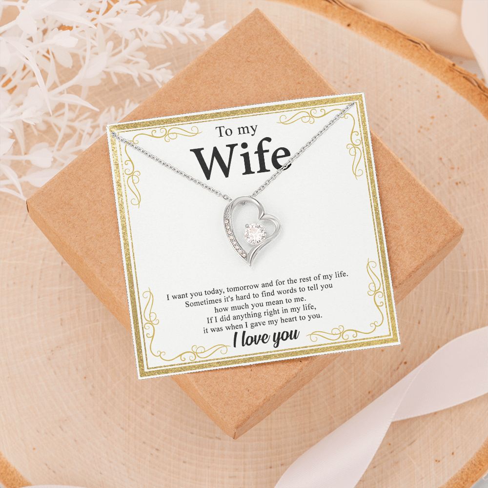 To My Wife Alluring Love Necklace Gift for Wife Valentines Day Gift for Her Forever Love Necklace
