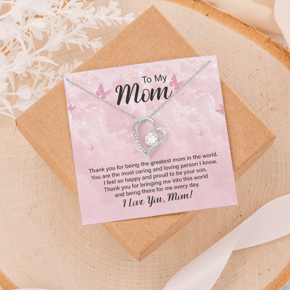 To My Mom Necklace, Gift For Mom, Mother's Day Gift from Daughter, Mom Jewelry Gift for Mothers Day, Birthday Gift for Mother, Moms Gift from Daughter Son, Necklace for Mom Mother 24 Forever Love Necklace