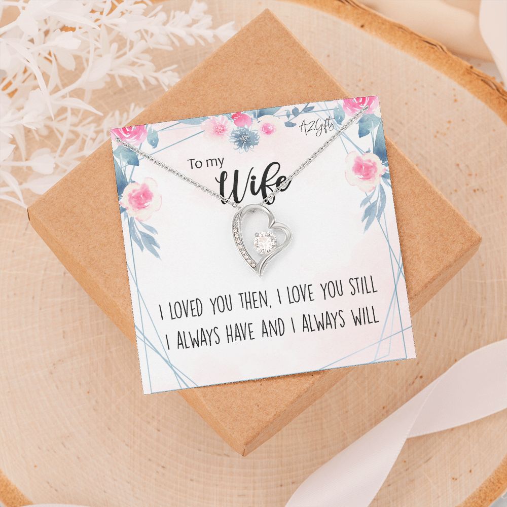 To My Wife Necklace from Husband, Personalized Necklace for Women, Luxury Necklace for Wife from Man Men, Wedding Anniversary Present For Wife, Beautiful Wife Jewelry Christmas Birthday Gifts For Wife2 Forever Love Necklace