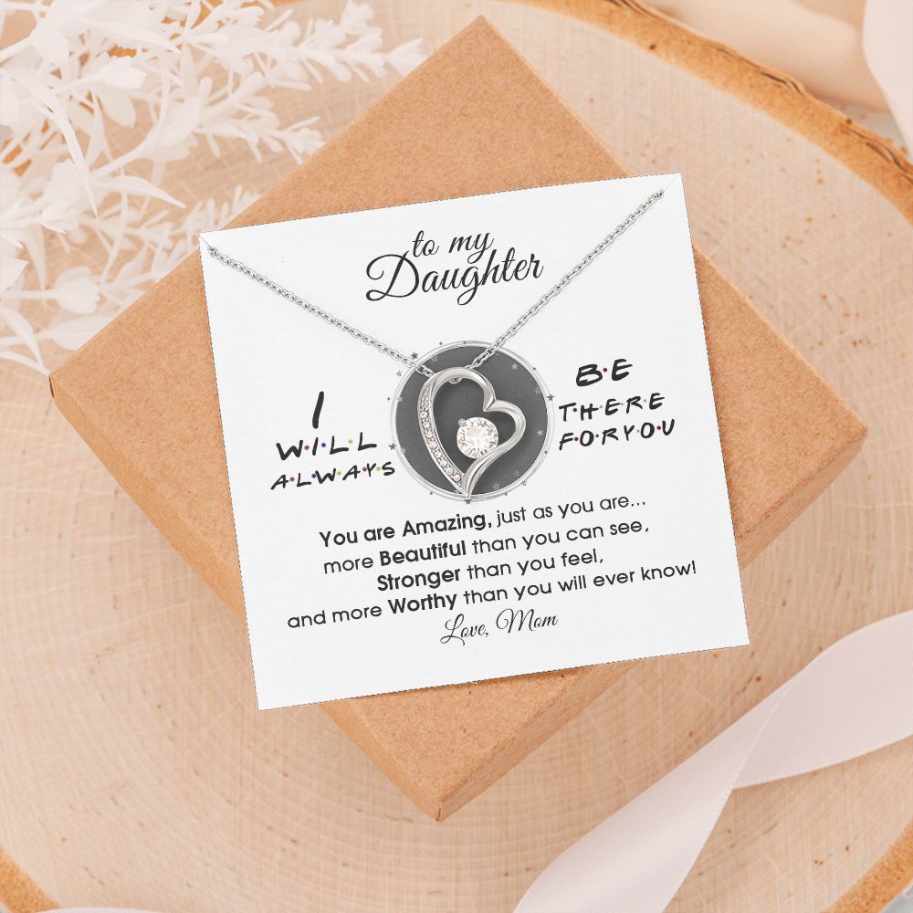 Mother Daughter Gift Ideas, To My Daughter Gift Necklace from Mom, Jewelry Pendant Present for Daughter, Birthday Christmas Gift Graduation Gifts for Daughters, Mother and Daughter Necklace 33 Forever Love Necklace