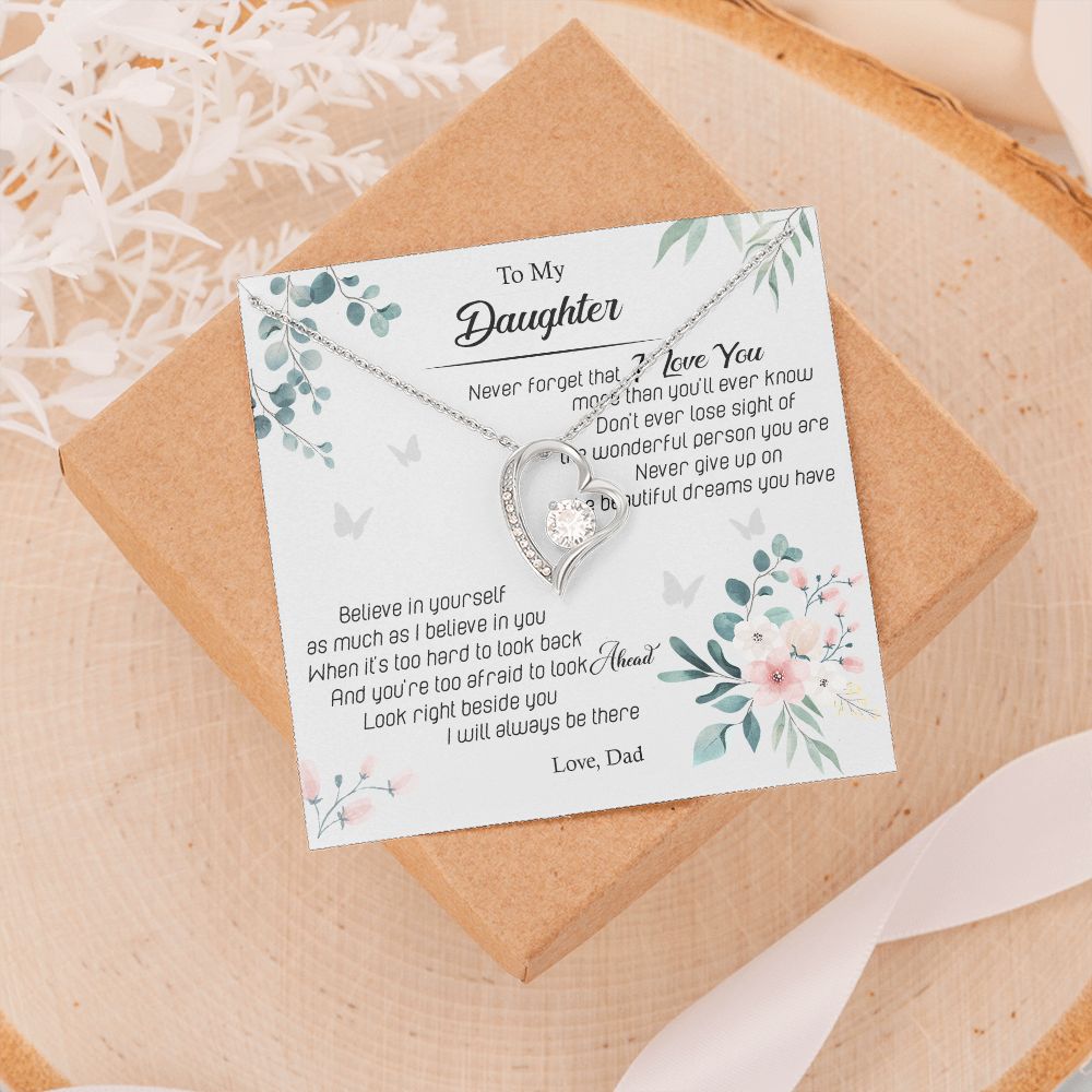 Jewelry Pendant Present for Daughter, To My Daughter Gift Necklace from Mom, Mother Daughter Gift Ideas, Birthday Christmas Gift Graduation Gifts for Daughters, Mother and Daughter Necklace 20 Forever Love Necklace