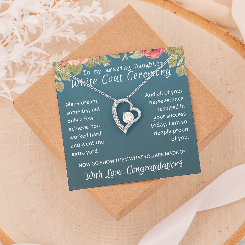 White Coat Ceremony Gift Necklace Medical School Graduation Student Ceremony New Doctor Graduation Gift For Doctor Residency Gifts Necklace For Girl, Pendant For for Her Daughter Sister Forever Love Necklace