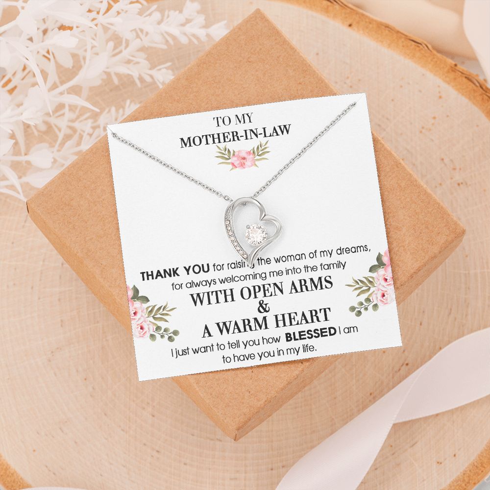To My Mother-In-Law From Son-In-Law Thank You For Raising Forever Love Necklace