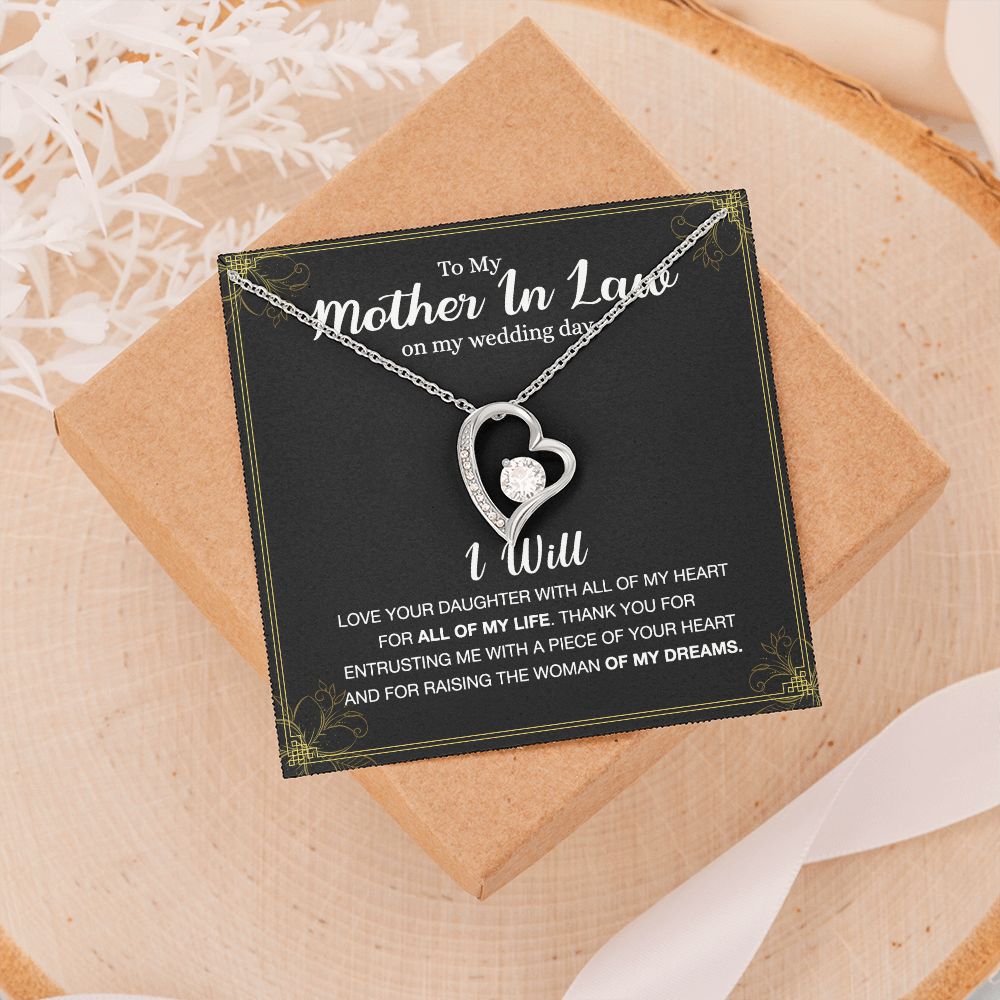 Mother Of The Bride Gift From Groom, Mother In Law Gift on Wedding Day from Groom, Gifts for Mother of the Bride, Future Mother-In-Law Forever Love Necklace