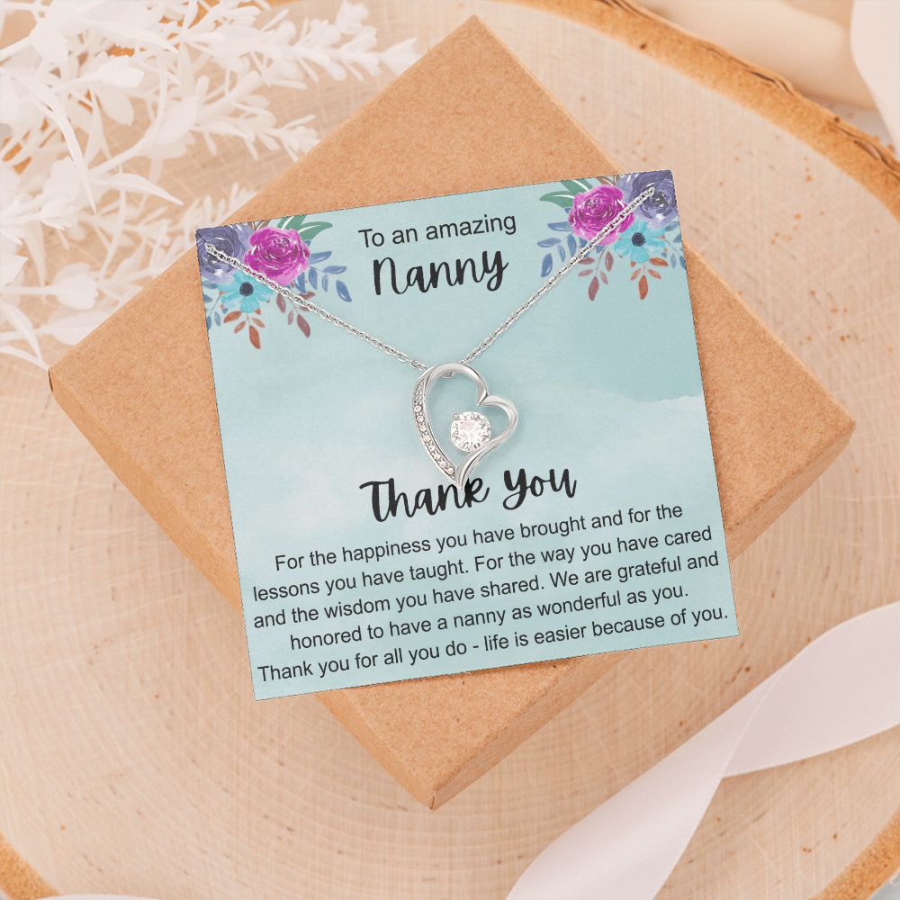 To My Grandma Necklace, Gift for Grandmother Necklace, Mothers Day Gift For Grandma Nana, Grandma Jewelry From Grandchildren GrandKids , Jewelry Box Gift For Grandma Grandmother10 Forever Love Necklace