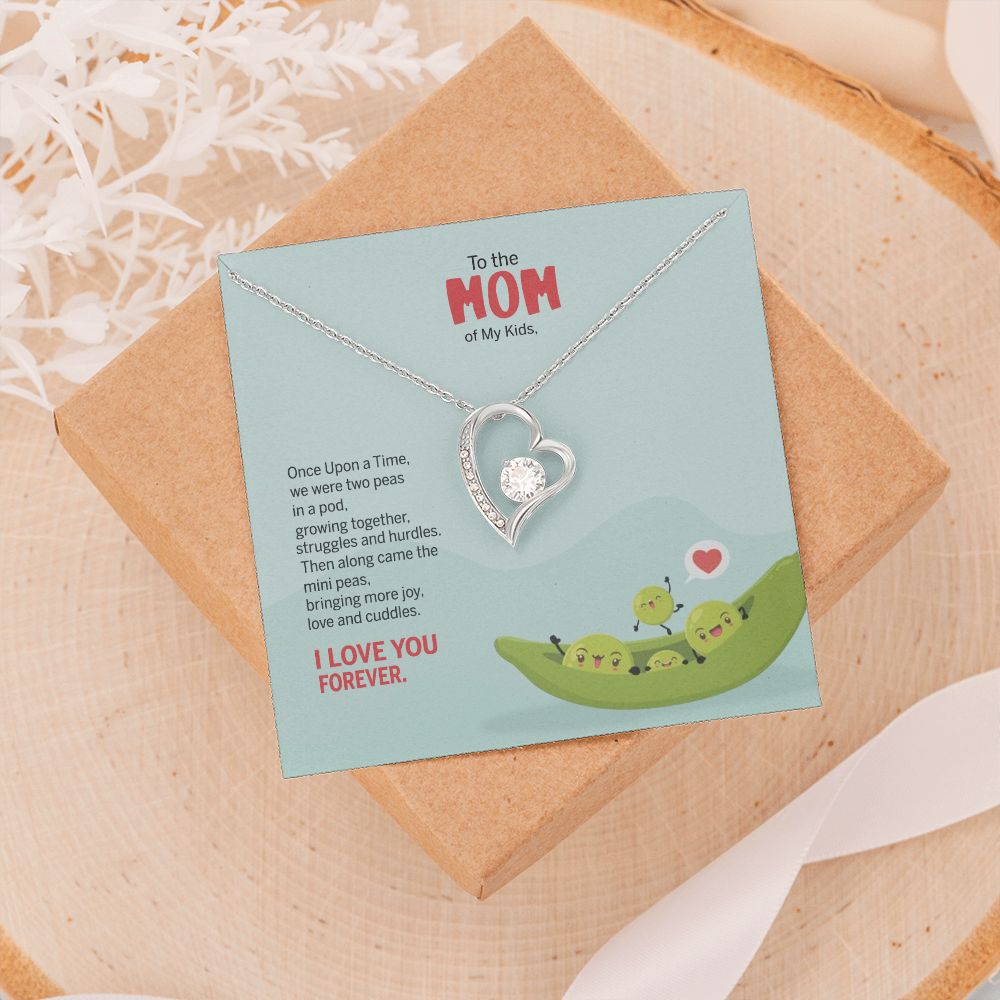 To My Mom Peas Pod Necklace From Kids, Gift For Mom On Mother's Day Jewelry Mom Forever Love Necklace