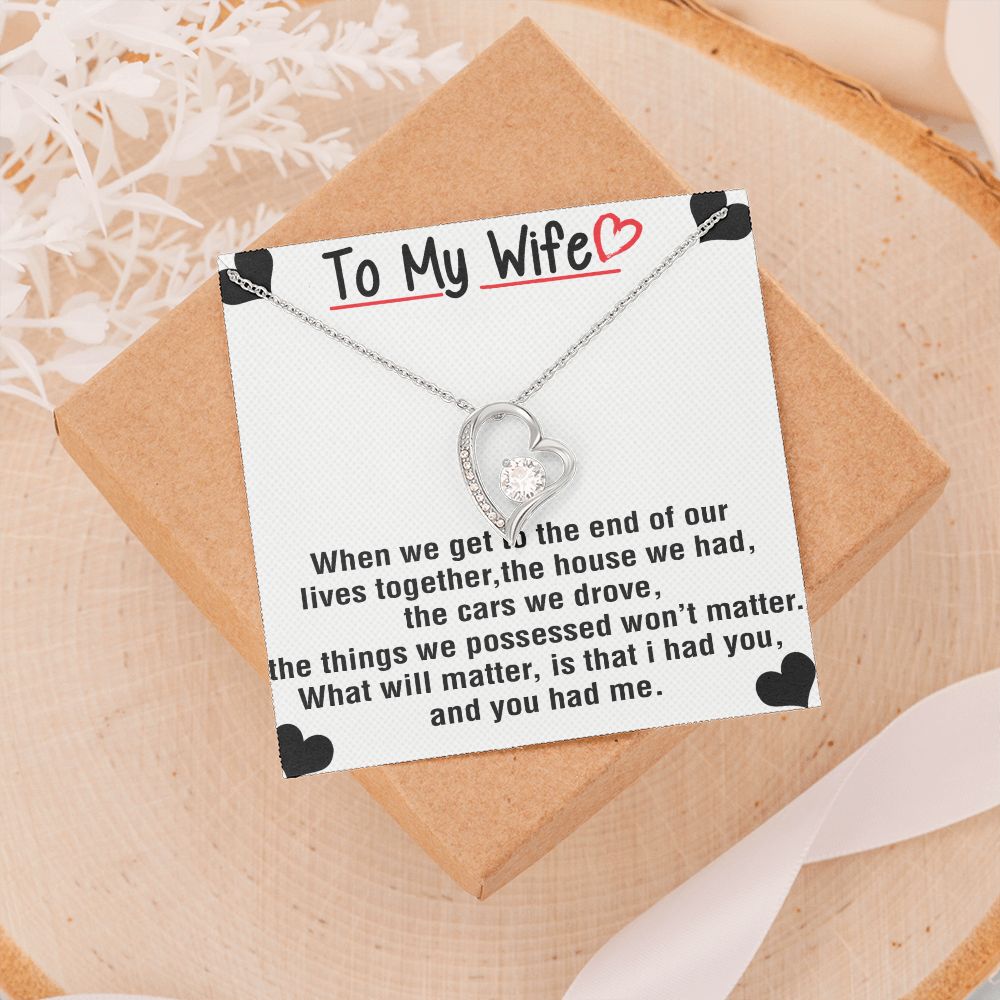 To My Wife Necklace from Husband, Personalized Necklace for Women, Luxury Necklace for Wife from Man Men, Wedding Anniversary Present For Wife, Beautiful Wife Jewelry Christmas Birthday Gift For Wife25 Forever Love Necklace