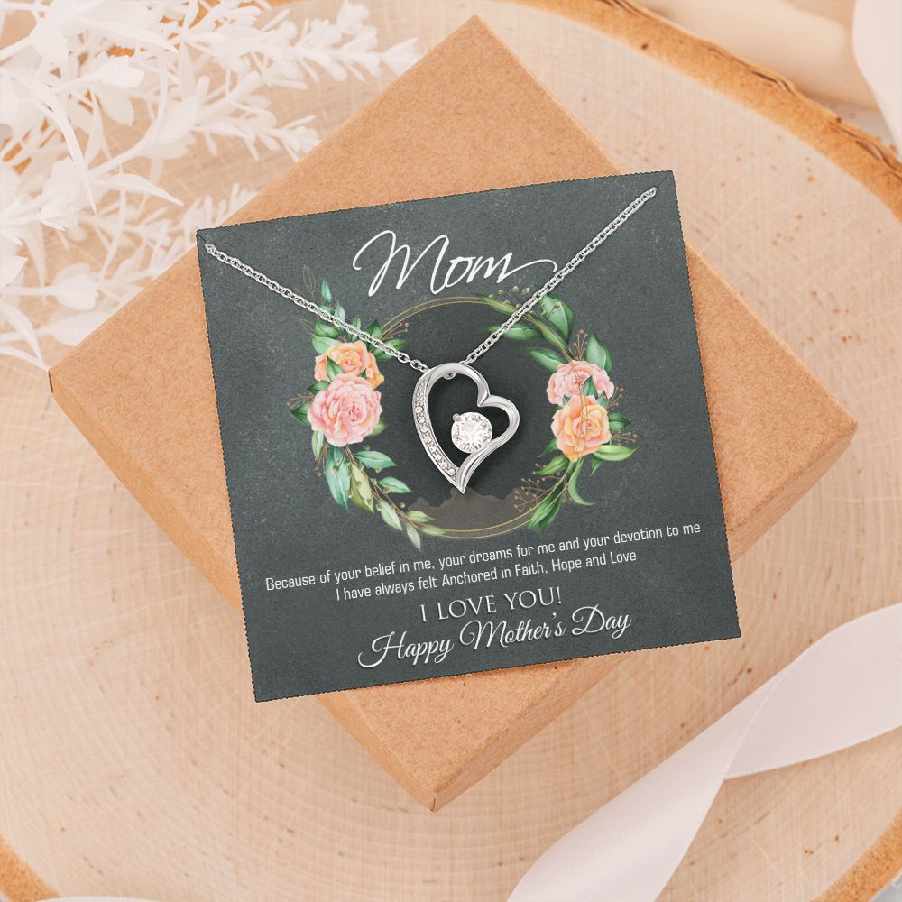 To My Mom Flower Necklace Pendant Gift From Daughter Your Belief In Me With Message Card Gift For Mom Forever Love Necklace