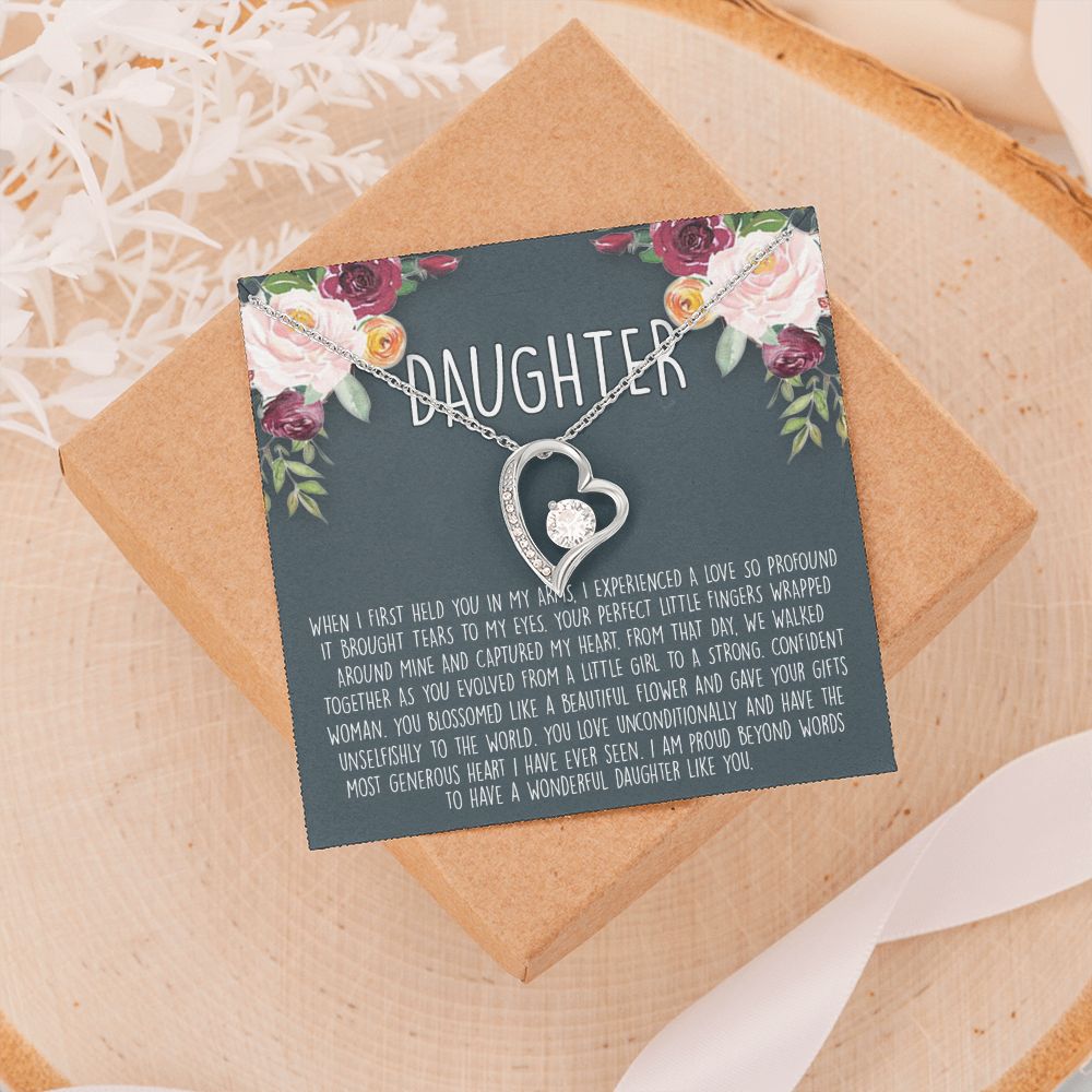 Daughter Necklace Gift for Daughter, Daughter Jewelry, Mother Daughter Forever Love Necklace