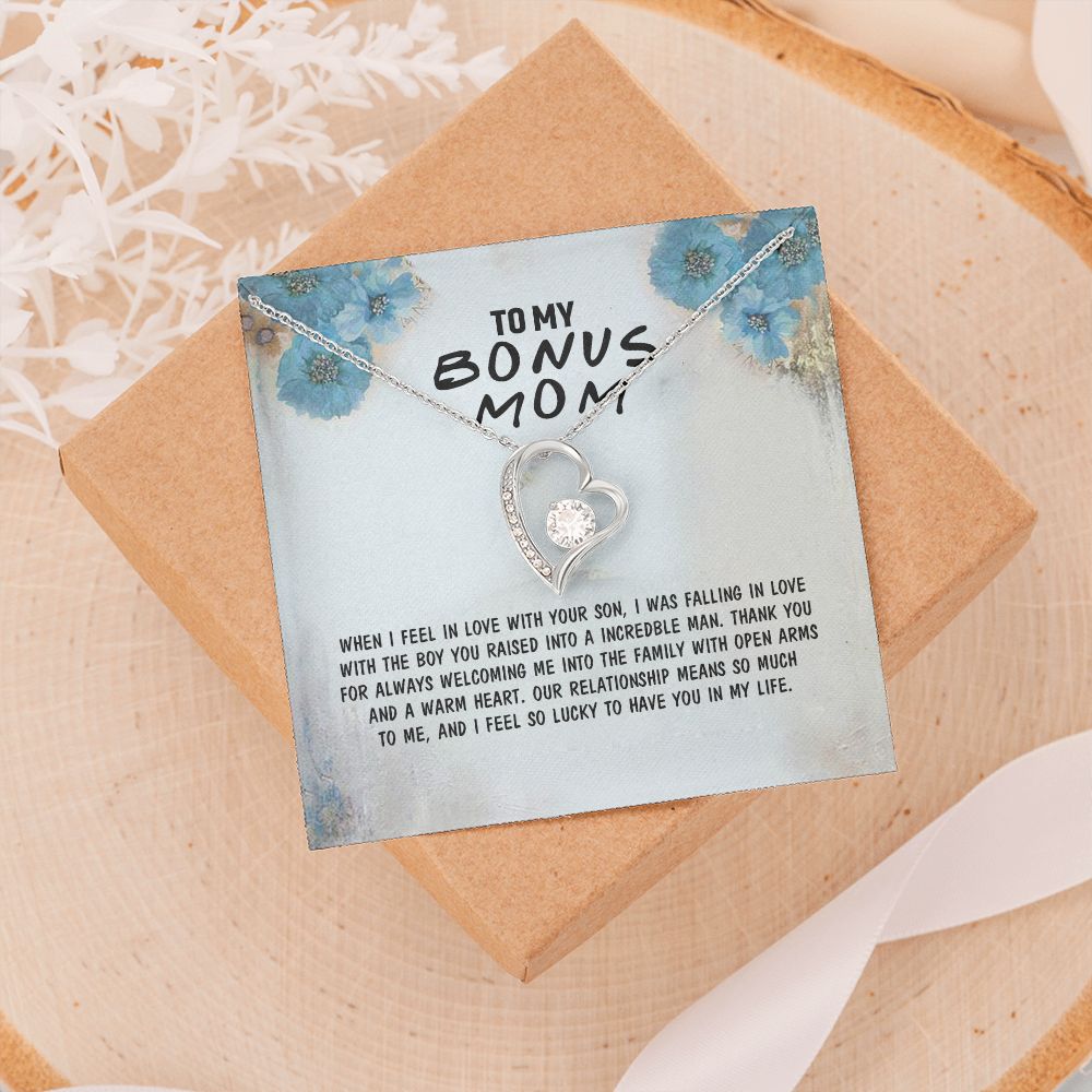 Mother Daughter Necklace as Daughter Gift from Mom, Mom Necklace as Christmas Gift for Mom from Son, Birthday Gift for Mother in Law Necklace, Bonus Mom Gifts for Step Mom Necklace4 Forever Love Necklace