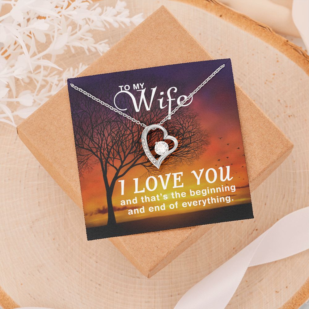 Birthday Gifts For Wife, Necklace Gifts For Wife From Husband, To My Wife Jewelry For Women , To My Wife Necklace  from Husband Wedding Anniversary Present For Wife, Beautiful Wife Jewelry Christmas14 Forever Love Necklace