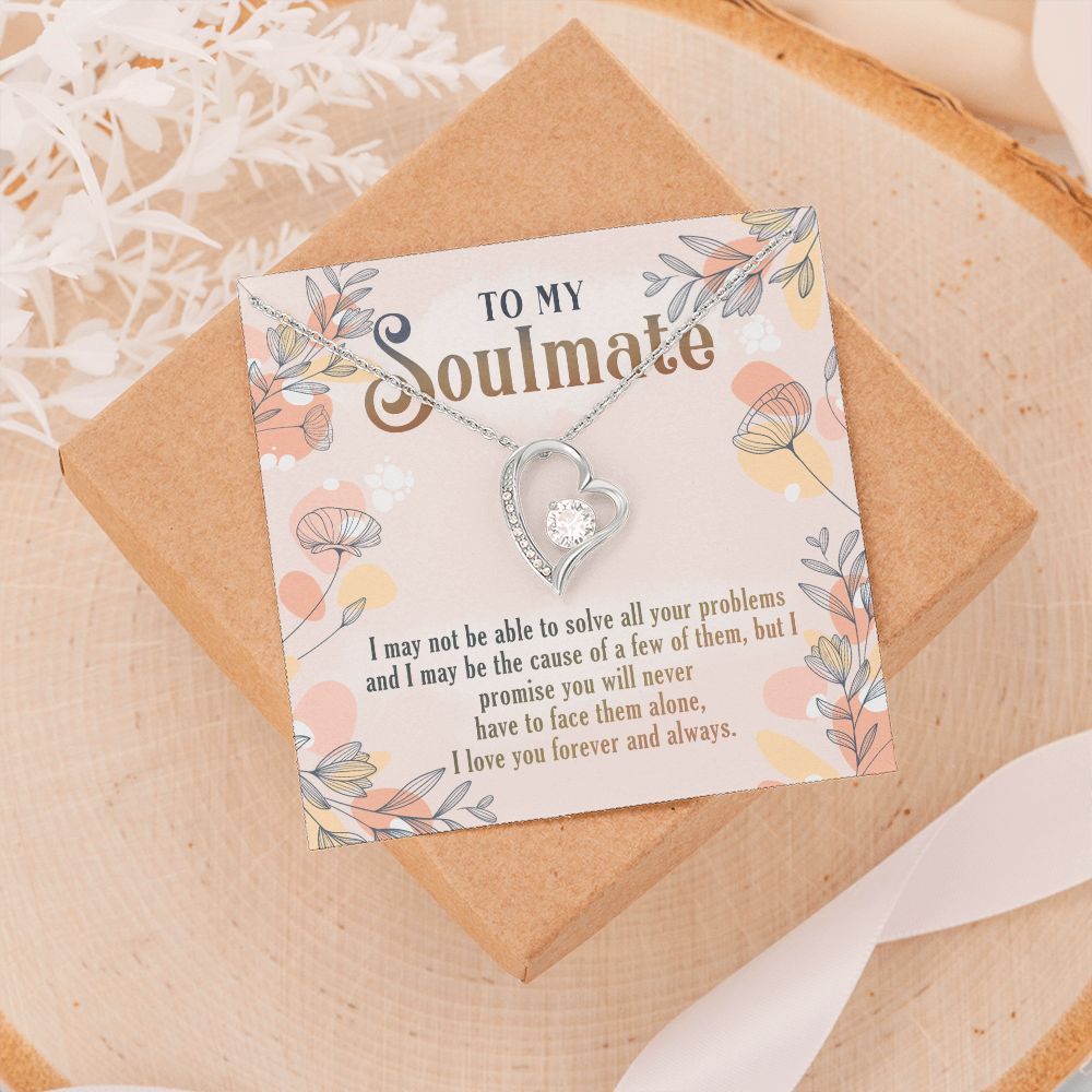 To My Soulmate Necklace for Women Birthday Christmas Jewelry Gifts For My Wife with Message Card Box Personalized Gift Present Pendant for Future Wife Soulmate Girlfriend Love 8 Forever Love Necklace