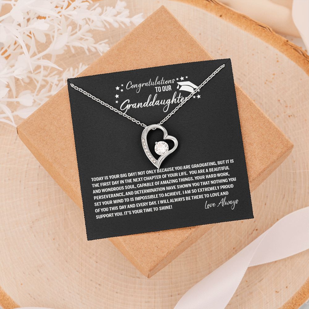 To Our Granddaughter Necklace From Grandparents Sentimental Gifts Birthday Gift Chirstmas Anniversary Unique Jewelry For Girl Senior High School College Grad Necklace Graduation Pendant Gifts Forever Love Necklace