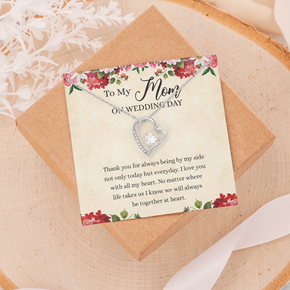 Gift for Mother of The Groom Necklace Gift for Mom on Wedding Day Gift for Maid of Honor Gift for Bridesmaid Proposal Gift to My Mom Necklace from Daughter Forever Love Necklace