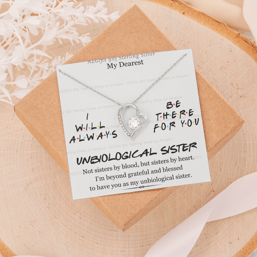 To My Unbiological Sister Necklace Pendant Gift for Soul Sister Unbiological Sister Gift for Women Girls My Unbiological Sister Jewelry Birthday Gift Idea 301 Forever Love Necklace