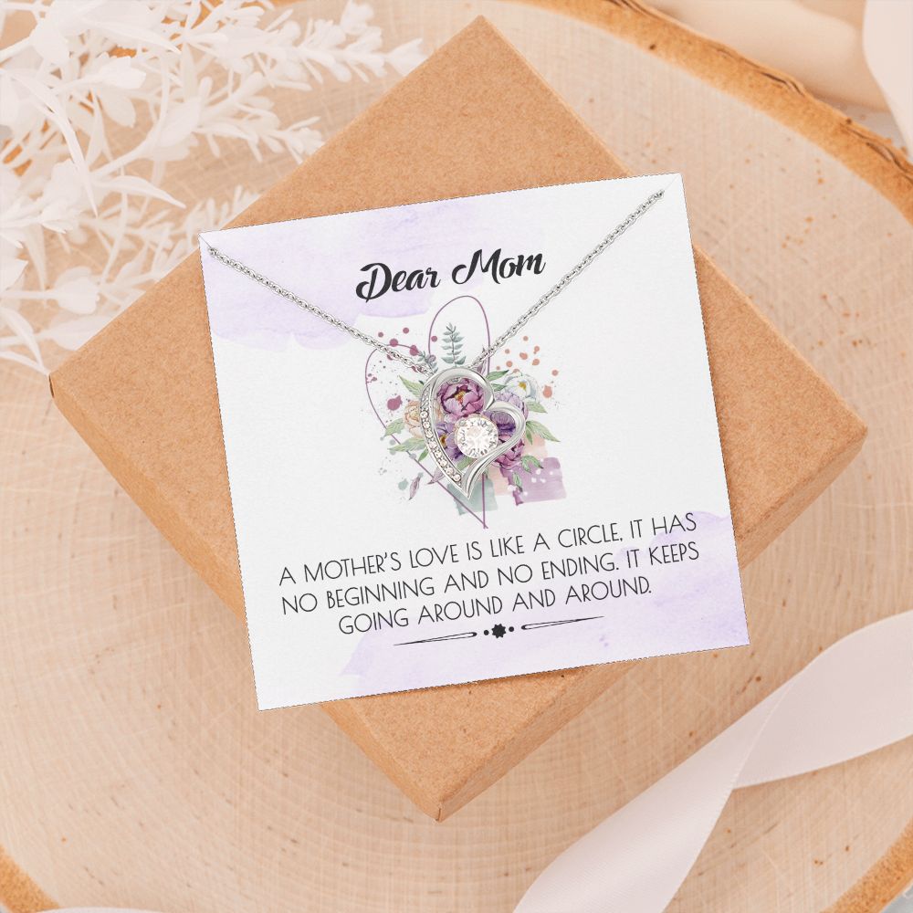 To My Mom Necklace Pendant Gift From Daughter Or Son Happy Mother's Day Gift For Mom Birthday, Anniversary Forever Love Necklace