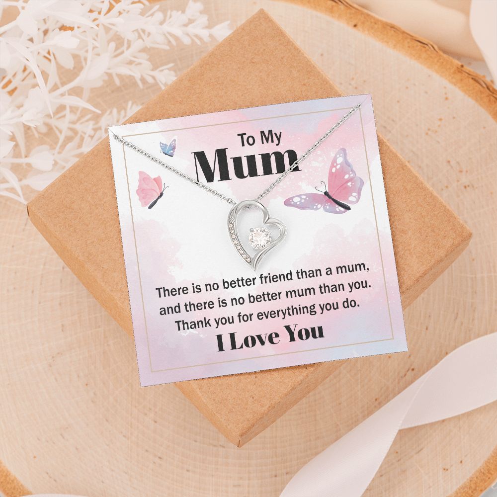 Mom Necklace Gifts for Mom from Daughter to Mom Gifts for Mothers Day from Daughter, To My Mom Necklace from Daughter to Mom Birthday Gifts Necklace with Message Card and Gift Box19 Forever Love Necklace