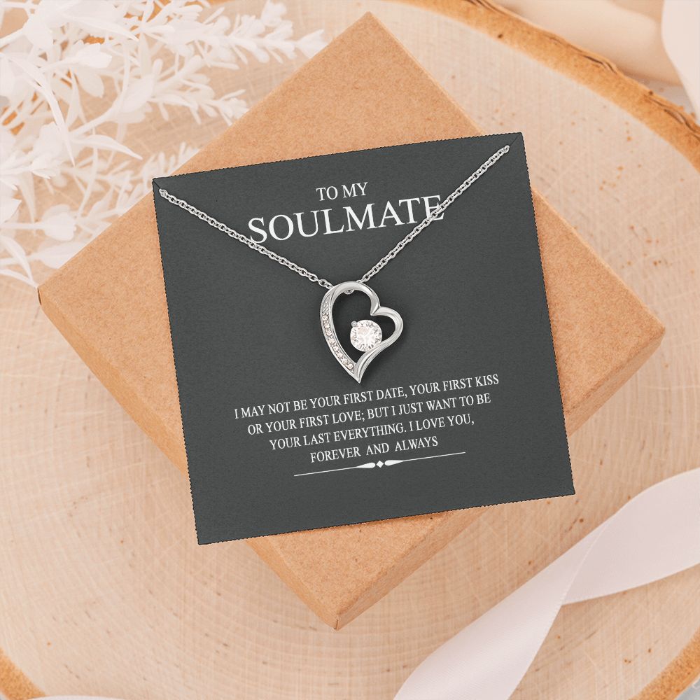 To My Soulmate Wife Girl Your Last Everything Interlocking Necklace Pendant Forever Love Necklace