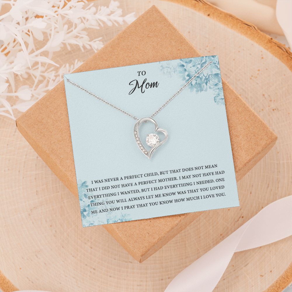 Mom Necklace Gifts for Mom from Daughter to Mom Gifts for Mothers Day from Daughter, To My Mom Necklace from Daughter to Mom Birthday Gifts Necklace with Message Card and Gift Box2227 Forever Love Necklace