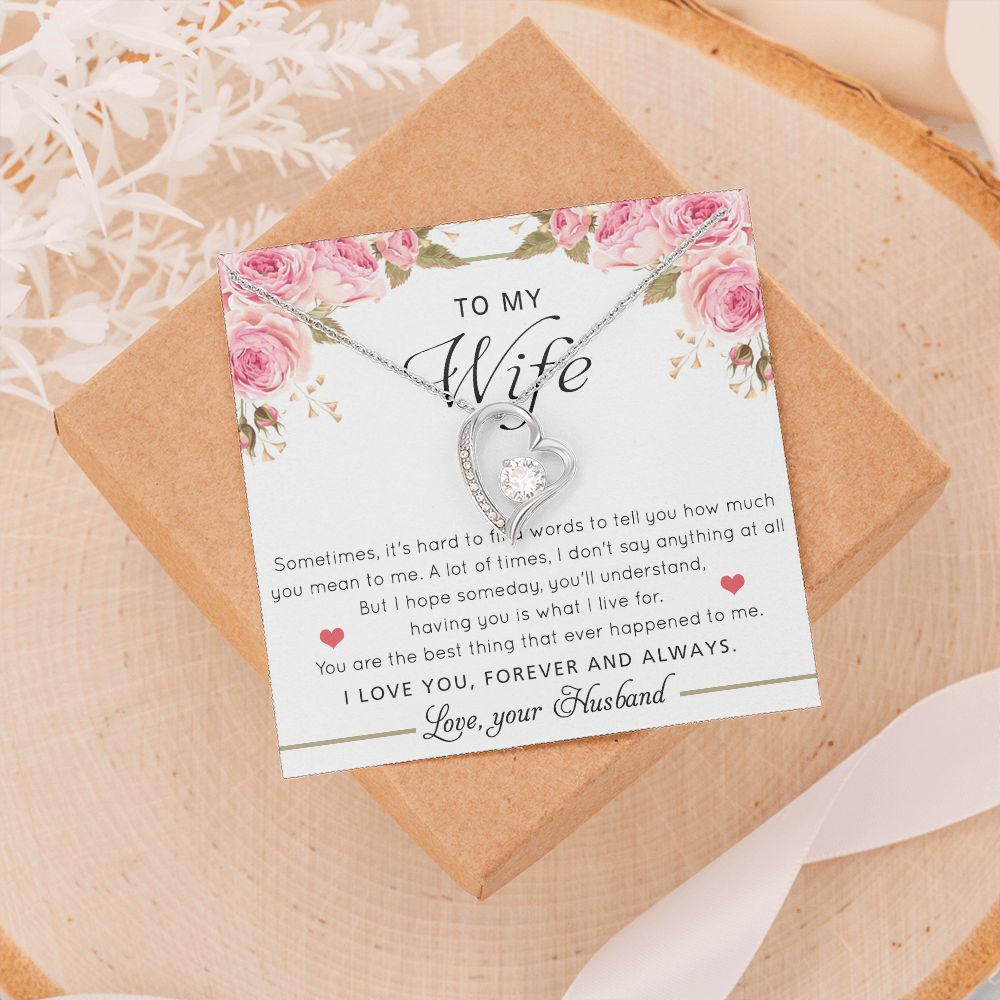 To My Wife Necklace Gift For Wife Birthday Gift For Wife Romantic Gifts For Her Forever Love Necklace