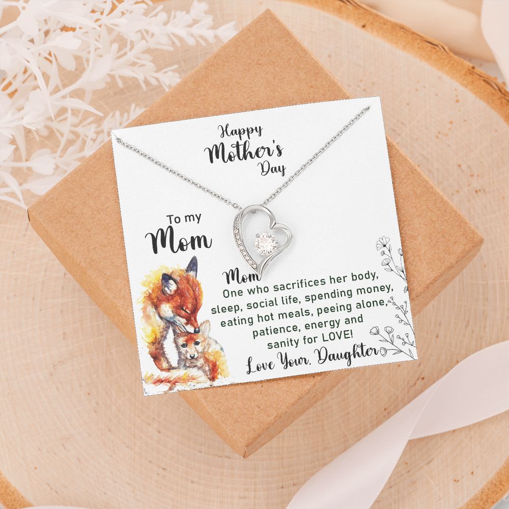 Mom Necklace Gifts for Mom from Daughter to Mom Gifts for Mothers Day from Daughter, To My Mom Necklace from Daughter to Mom Birthday Gifts Necklace with Message Card and Gift Box2223 Forever Love Necklace