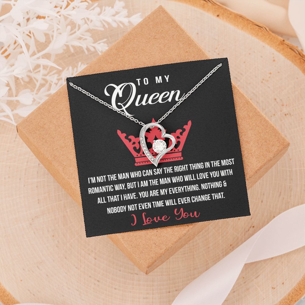 To My Queen Love Knot Necklace, Gift For Wife Girlfriend Soulmate Future Wife Forever Love Necklace