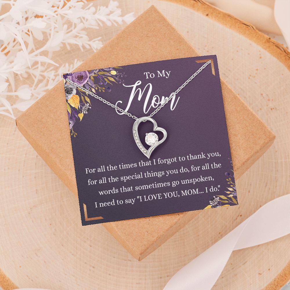 To My Mother Gift Necklace To Mom, Mother, Mommy, Momma from Child Special Mother Gift for Birthday Mothers Day Retriment Anniversary Hoiday Present for Mom Necklace for Women Forever Love Necklace