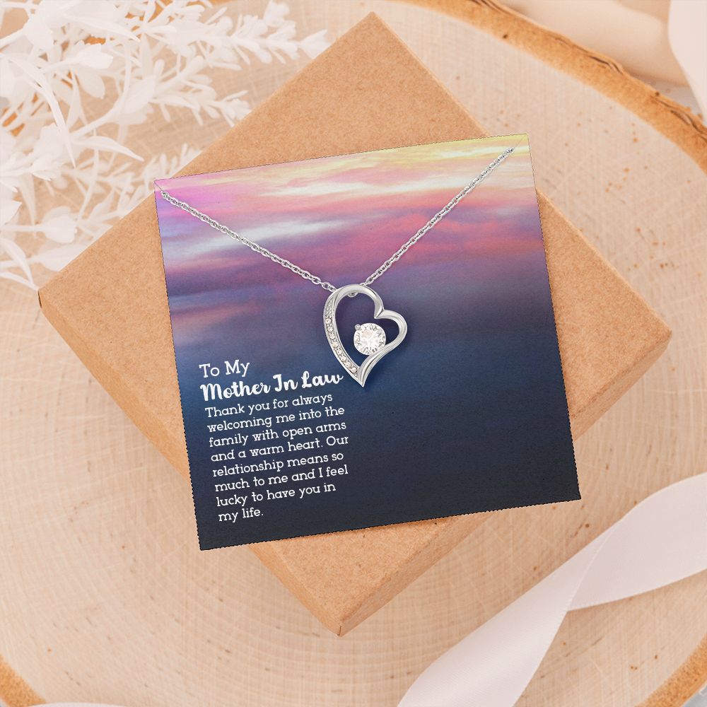 Mother in Law Necklace, Jewelry for Women, Future Mother in Law Gifts from Daughter in Law, Mother of Bride Gifts For Mother in Law, Birthday Gifts For Mother In Law From Daughter In Law13 Forever Love Necklace