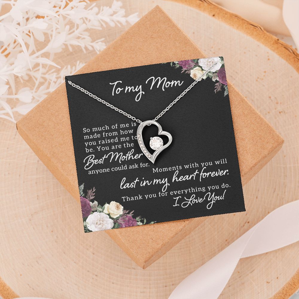 Mom Necklace Gifts for Mom from Daughter to Mom Gifts for Mothers Day from Daughter, To My Mom Necklace from Daughter to Mom Birthday Gifts Necklace with Message Card and Gift Box18 Forever Love Necklace