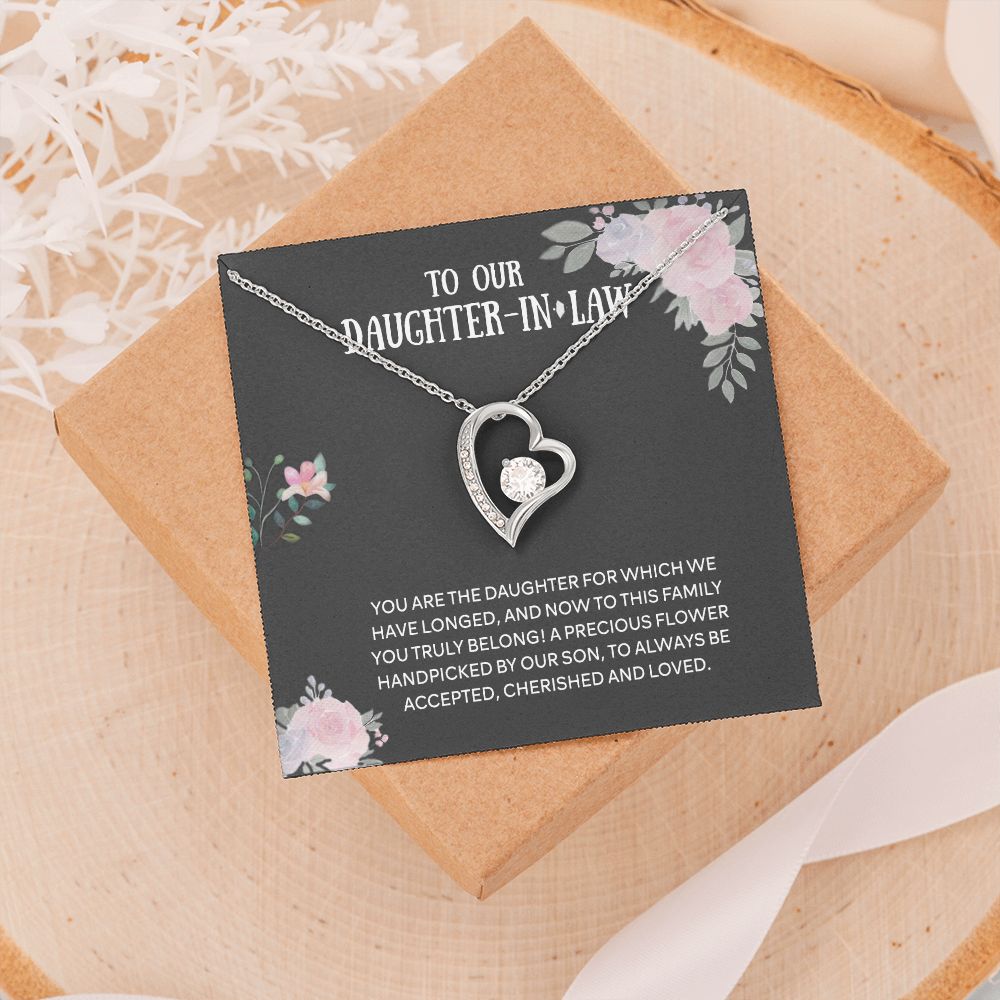 To Our Daughter-in-law Necklace from Mother-in-law Daughter-in-law Birthday Gift Forever Love Necklace