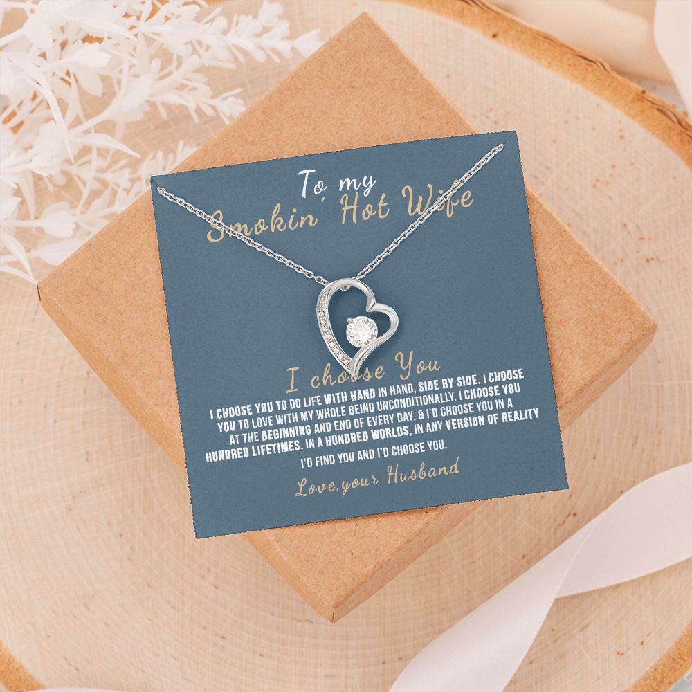 To My Wife Necklace from Husband, Personalized Necklace for Women, Luxury Necklace for Wife from Man Men, Wedding Anniversary Present For Wife, Beautiful Wife Jewelry Christmas Birthday Gift For Wife12 Forever Love Necklace