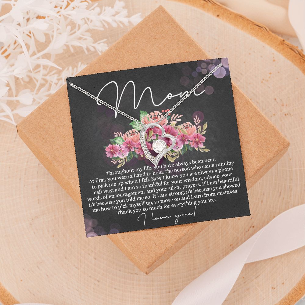 To My Mom Necklace, Mom Gifts, Mom Jewelry Box, Necklace for Mom, Gifts for Mom, Mother's Day Necklace Jewelry Gift For Mom, Birthday Gift For Mom, Thank you Mom Gift Forever Love Necklace