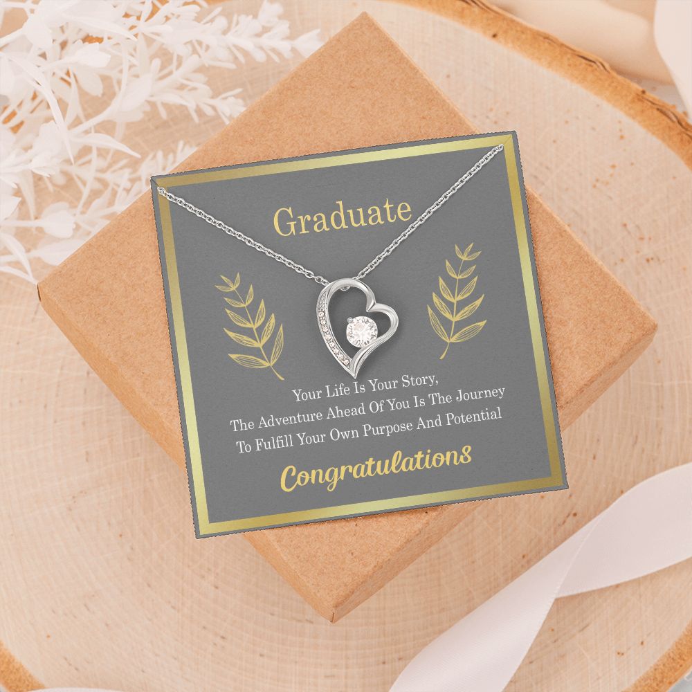 Graduation Gift For Daughter, University Graduate Gift, Graduation Gift For Her Congrats Graduation Pendants Gift For Daughter, Granddaughter, Niece, Sister Forever Love Necklace