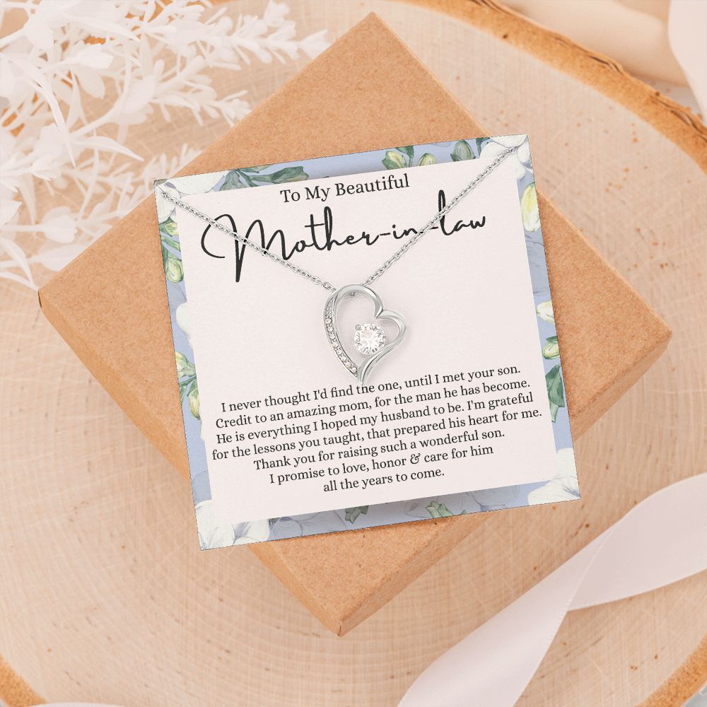 Mother in Law Necklace, Jewelry for Women, Future Mother in Law Gifts from Daughter in Law, Mother of Bride Gifts For Mother in Law, Birthday Gifts For Mother In Law From Daughter In Law Forever Love Necklace