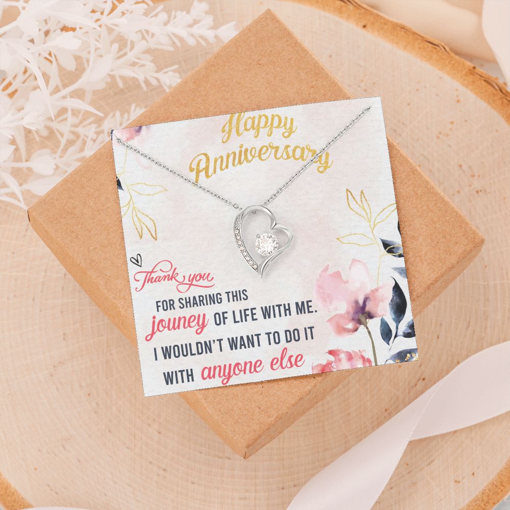 To My Wife Necklace, Wedding Anniversary Jewelry For Women, Necklace For Wife from Husband, Gift For Wife Birthday Gifts From Husband Necklace, Jewelry With Message Card In A Gift Box9 Forever Love Necklace