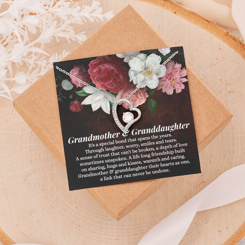To My Grandma Necklace, Gift for Grandmother Necklace, Mothers Day Gift For Grandma Nana, Grandma Jewelry From Grandchildren GrandKids , Jewelry Box Gift For Grandma Grandmother11 Forever Love Necklace