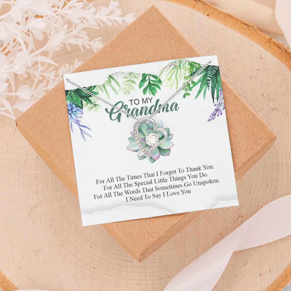 To My Grandma Necklace, Gift for Grandmother Necklace, Mothers Day Gift For Grandma Nana, Grandma Jewelry From Grandchildren GrandKids , Jewelry Box Gift For Grandma Grandmother19 Forever Love Necklace