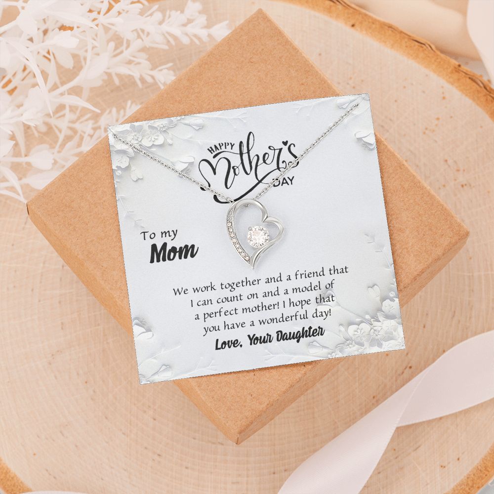 Mom Necklace Gifts for Mom from Daughter to Mom Gifts for Mothers Day from Daughter, To My Mom Necklace from Daughter to Mom Birthday Gifts Necklace with Message Card and Gift Box6 Forever Love Necklace