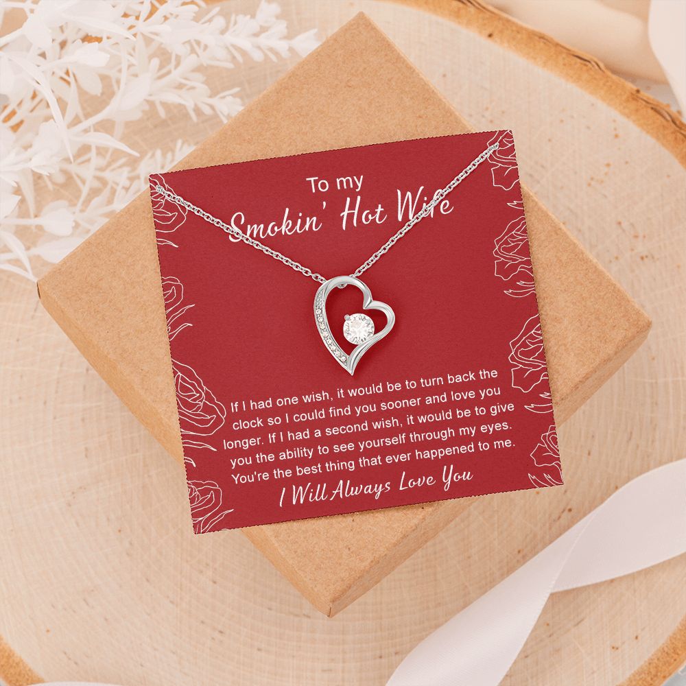 To My Wife Necklace from Husband, Personalized Necklace for Women, Luxury Necklace for Wife from Man Men, Wedding Anniversary Present For Wife, Beautiful Wife Jewelry Christmas Birthday Gifts For Wife4 Forever Love Necklace