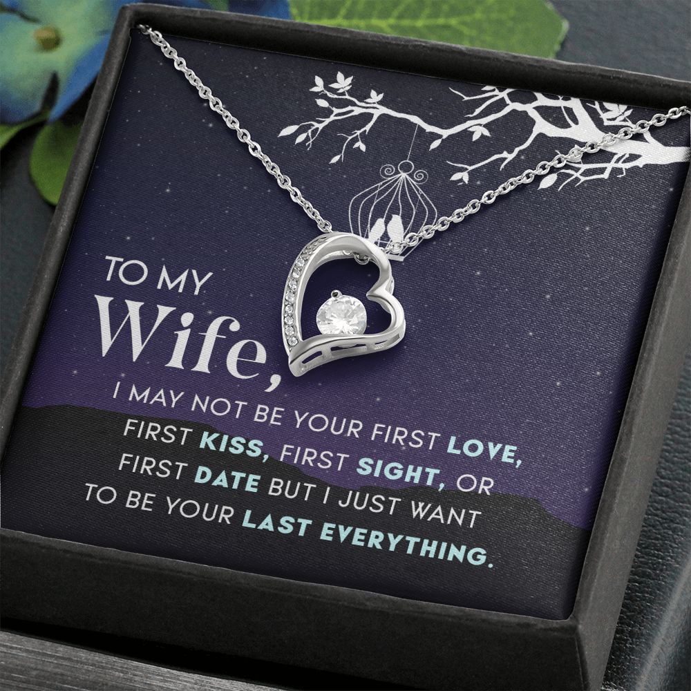 To My Wife Necklace from Husband, Personalized Necklace for Women, Luxury Necklace for Wife from Man Men, Wedding Anniversary Present For Wife, Beautiful Wife Jewelry Christmas Birthday Gift For Wife15 Forever Love Necklace
