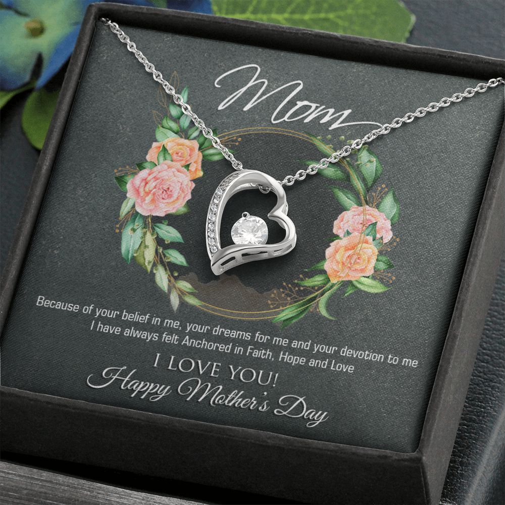 To My Mom Flower Necklace Pendant Gift From Daughter Your Belief In Me With Message Card Gift For Mom Forever Love Necklace