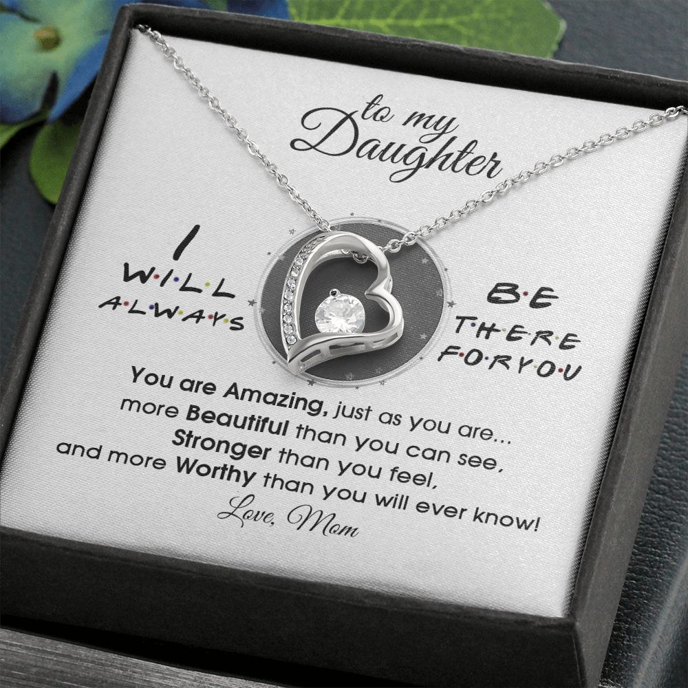 Mother Daughter Gift Ideas, To My Daughter Gift Necklace from Mom, Jewelry Pendant Present for Daughter, Birthday Christmas Gift Graduation Gifts for Daughters, Mother and Daughter Necklace 33 Forever Love Necklace