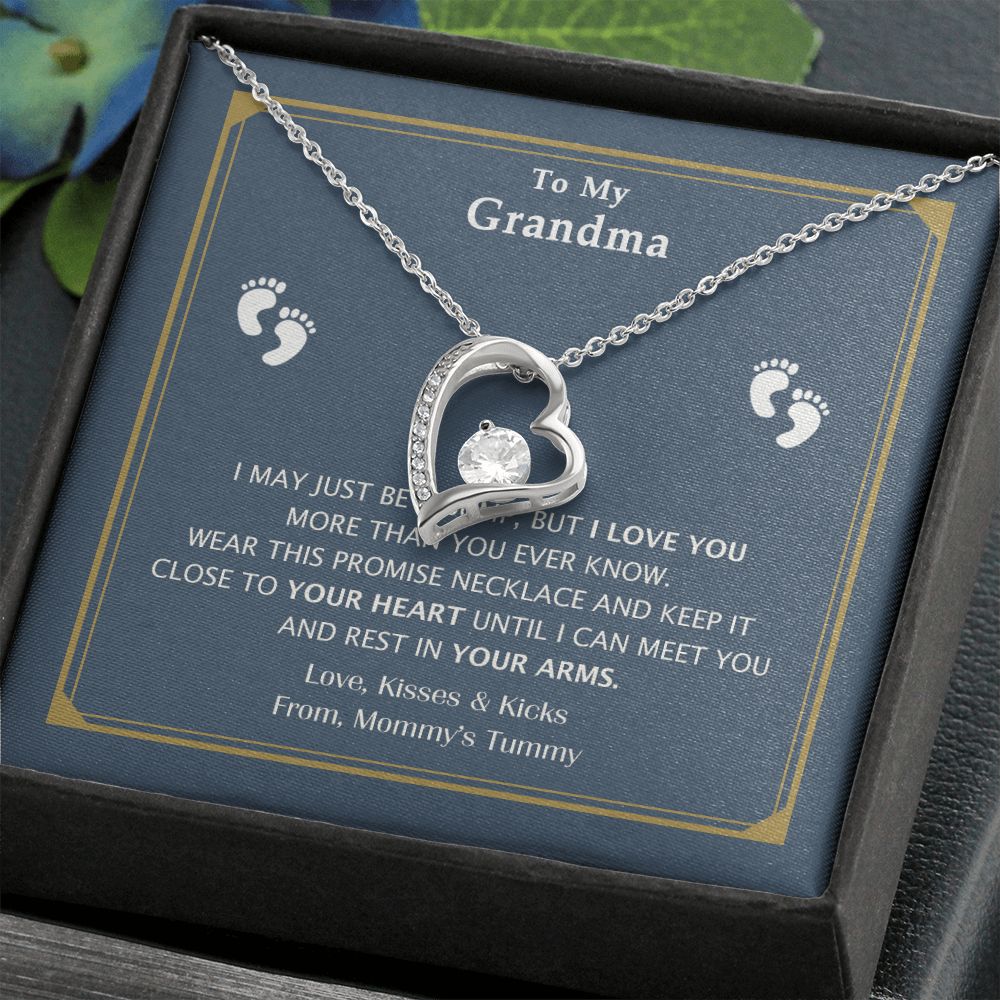 To My Grandma Necklace, Gift for Grandmother Necklace, Mothers Day Gift For Grandma Nana, Grandma Jewelry From Grandchildren GrandKids , Jewelry Box Gift For Grandma Grandmother17 Forever Love Necklace