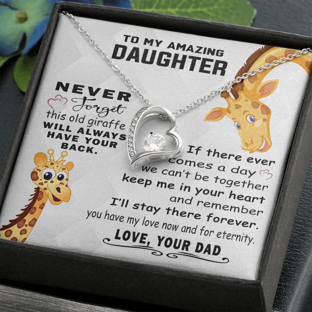 Jewelry Pendant Present for Daughter, To My Daughter Gift Necklace from Mom, Mother Daughter Gift Ideas, Birthday Christmas Gift Graduation Gifts for Daughters, Mother and Daughter Necklace 18 Forever Love Necklace