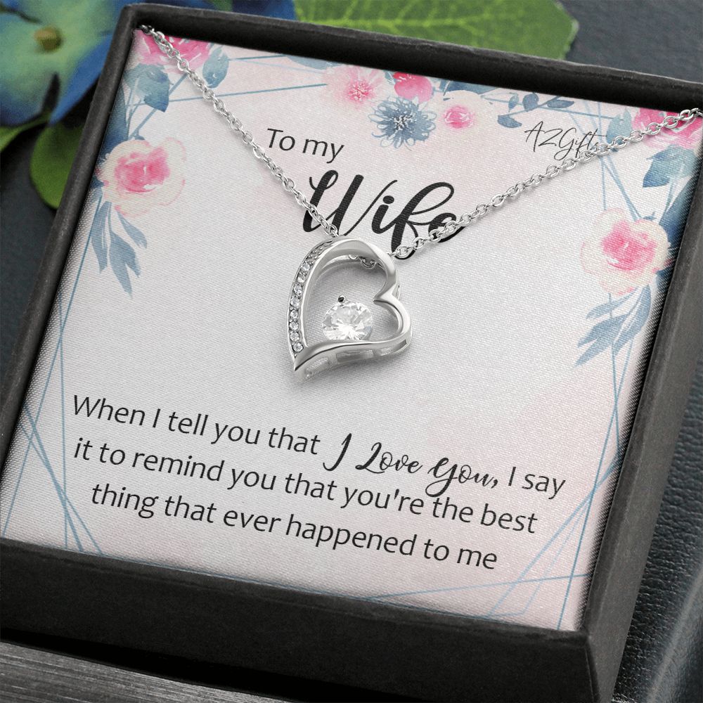 To My Wife Necklace from Husband, Personalized Necklace for Women, Luxury Necklace for Wife from Man Men, Wedding Anniversary Present For Wife, Beautiful Wife Jewelry Christmas Birthday Gifts For Wife Forever Love Necklace