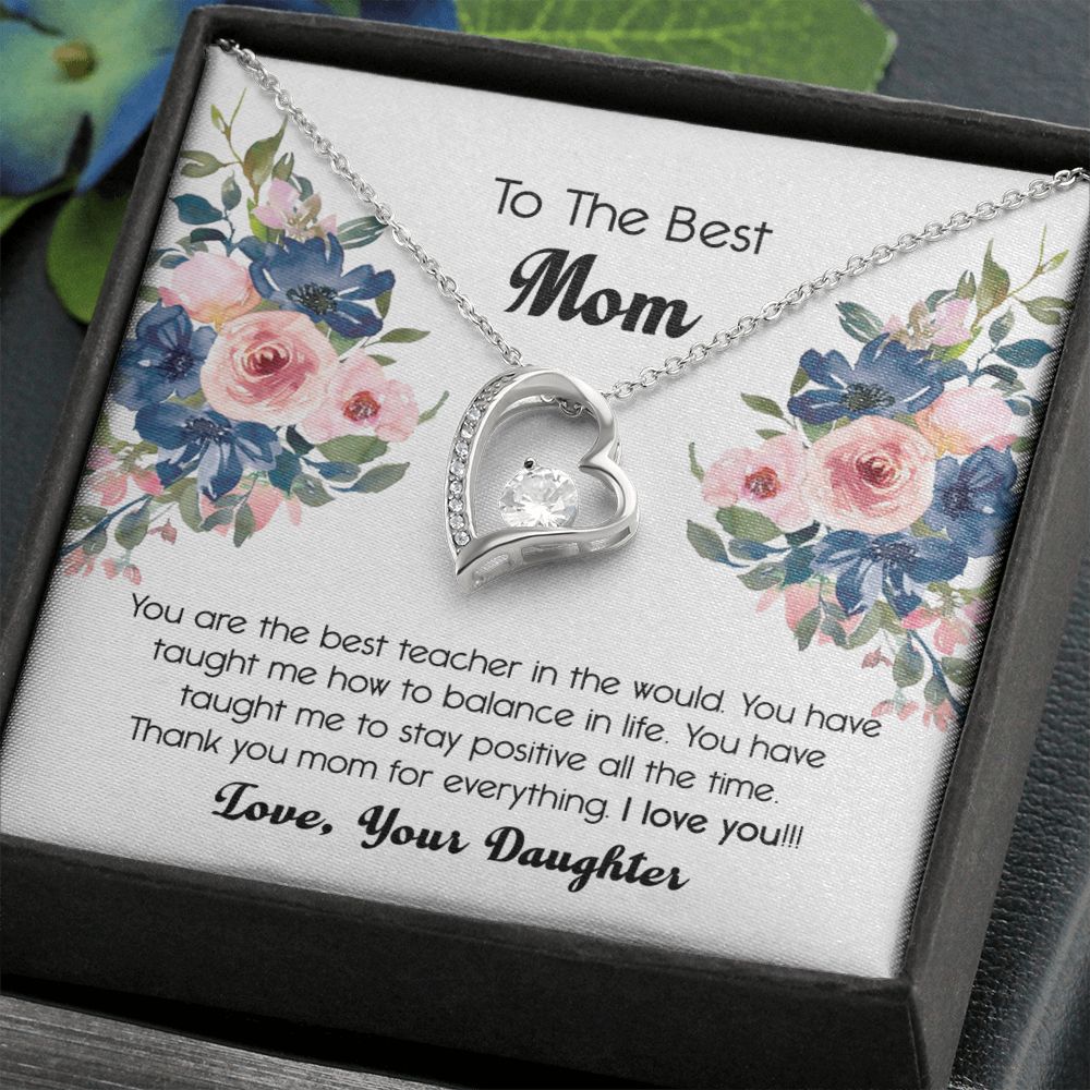 To My Mom Necklace, Gift For Mom, Mother's Day Gift from Daughter, Mom Jewelry Gift for Mothers Day, Birthday Gift for Mother, Moms Gift from Daughter Son, Necklace for Mom Mother 7 Forever Love Necklace