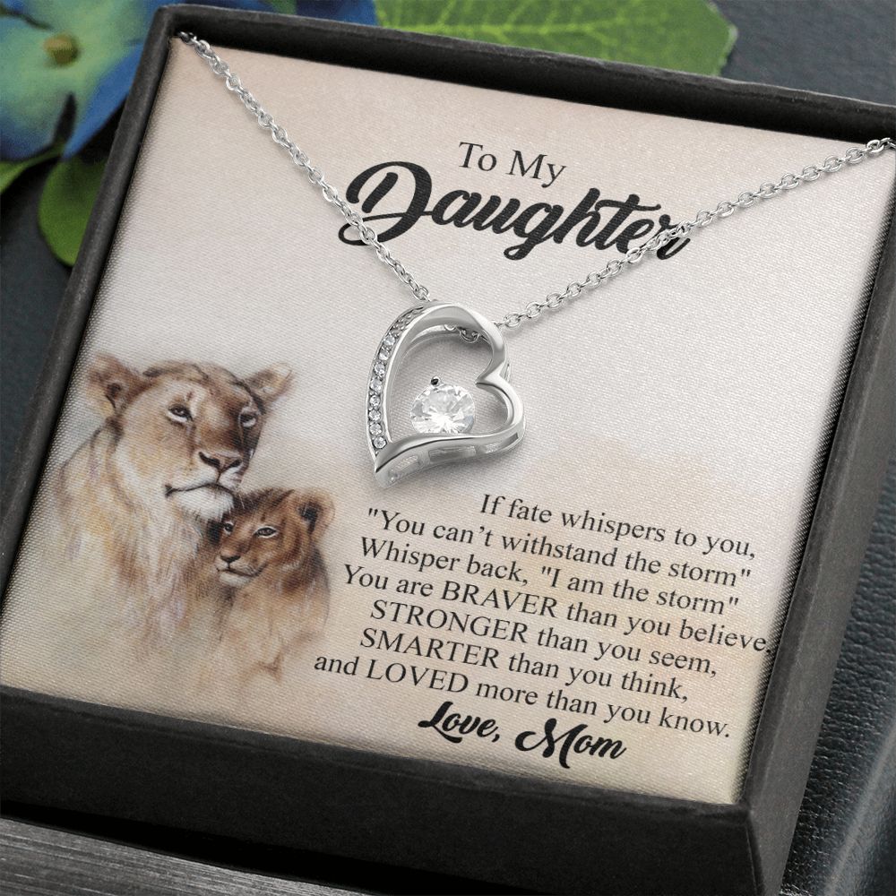 Mother Daughter Gift Ideas, To My Daughter Gift Necklace from Mom, Jewelry Pendant Present for Daughter, Birthday Christmas Gift Graduation Gifts for Daughters, Mother and Daughter Necklace 24 Forever Love Necklace